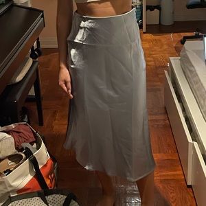 SHEIN Blue Satin Midi Skirt